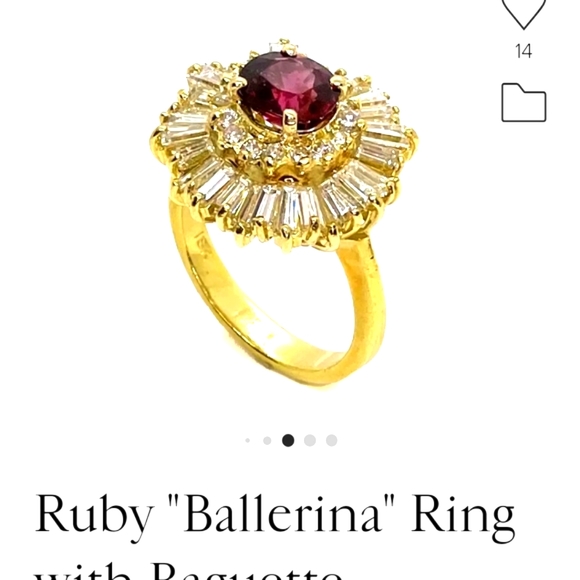 Ballerina Ruby & diamond ring. - Picture 7 of 14